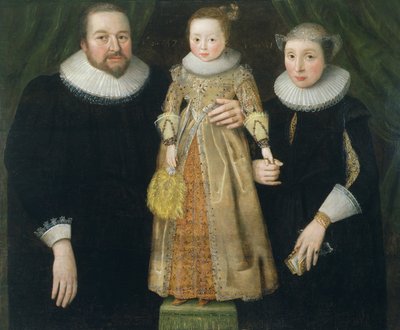 Portret van een familie, 1627 door English School